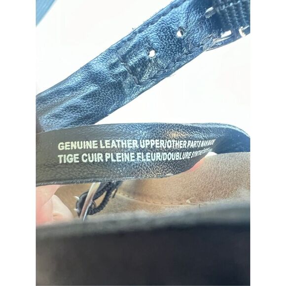 Earth Spirit Sandals Women Size 6 Black Leather Kelly Low Wedge Gladiator Strapp - Picture 4 of 10